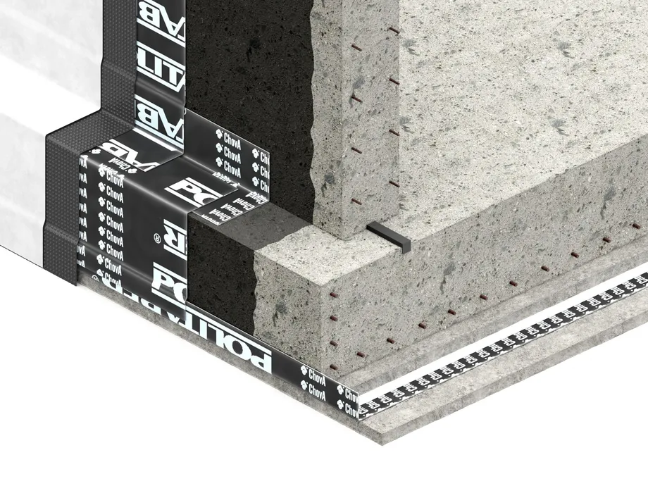 Proteção contra o radão de placa de fundação pelo exterior - P_RAD_PK_E