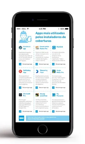 Apps mais utilizadas por instaladores