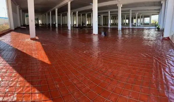 Proteção contra o gás radão no pavimento